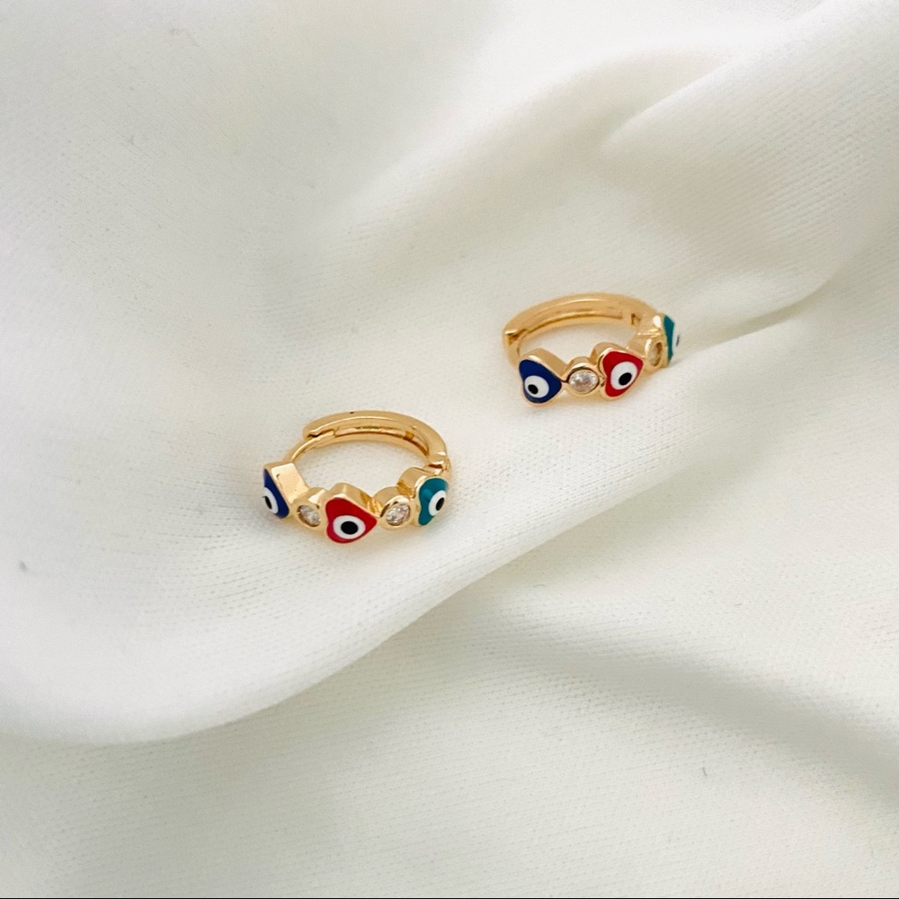 Multicolor Evil Eye Huggies!